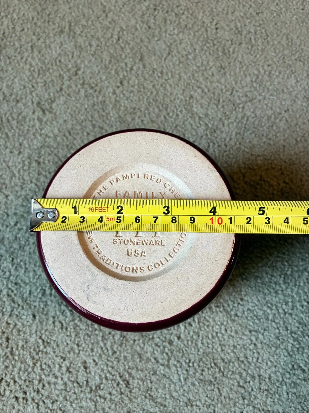 Pampered Chef Family Heritage Stoneware Red Kitchen Crock Utensil Holder USA